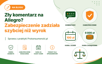 Negatywny komentarz na Allegro: 9 800 zł kary za brak reakcji na postanowienie o zabezpieczeniu